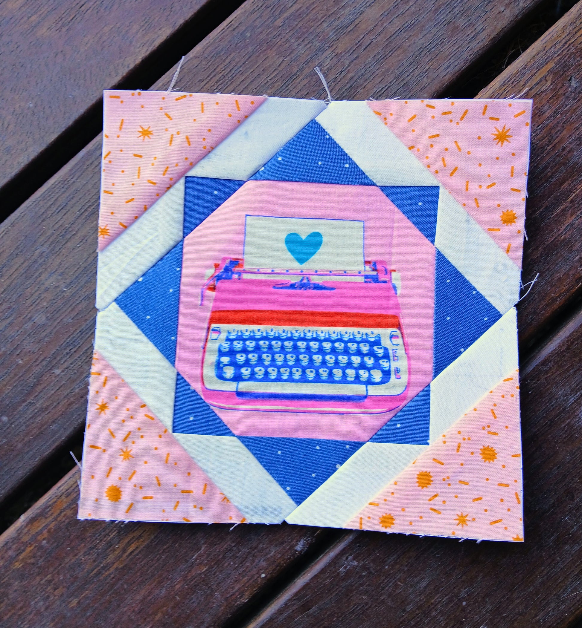 Fussy Cut Star foundation paper piecing pattern by Thimbles and Needles