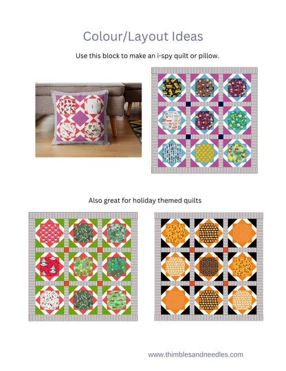 Fussy Cut Star foundation paper piecing pattern by Thimbles and Needles