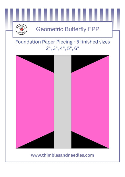 Geometric Butterfly Foundation Paper Piecing (FPP) Pattern