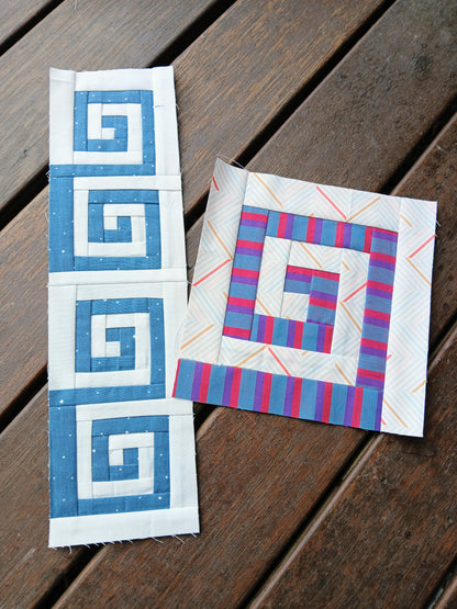 Greek Key quilt border foundation paper piecing pattern