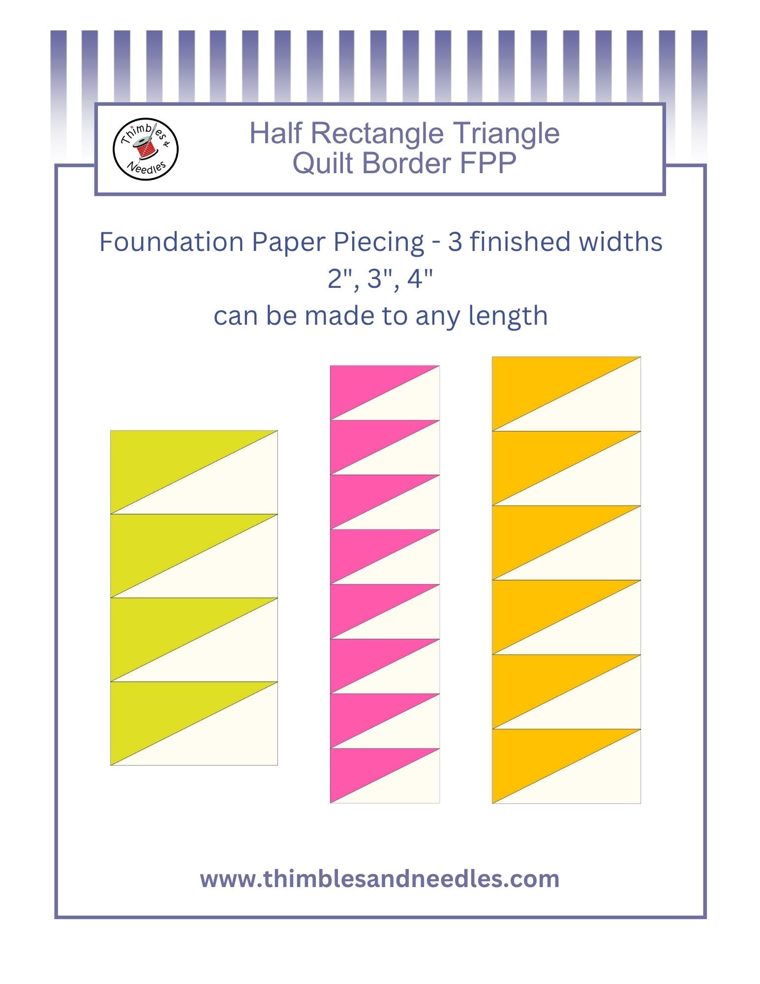 Half Rectangle Triangle HRT foundation paper piecing pattern