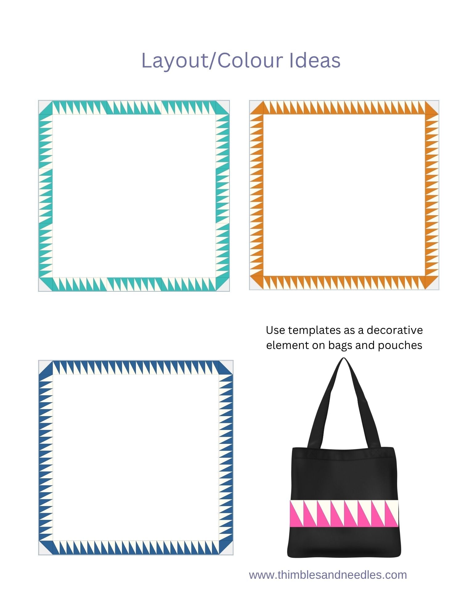 Half Rectangle Triangle HRT quilt border foundation paper piecing pattern