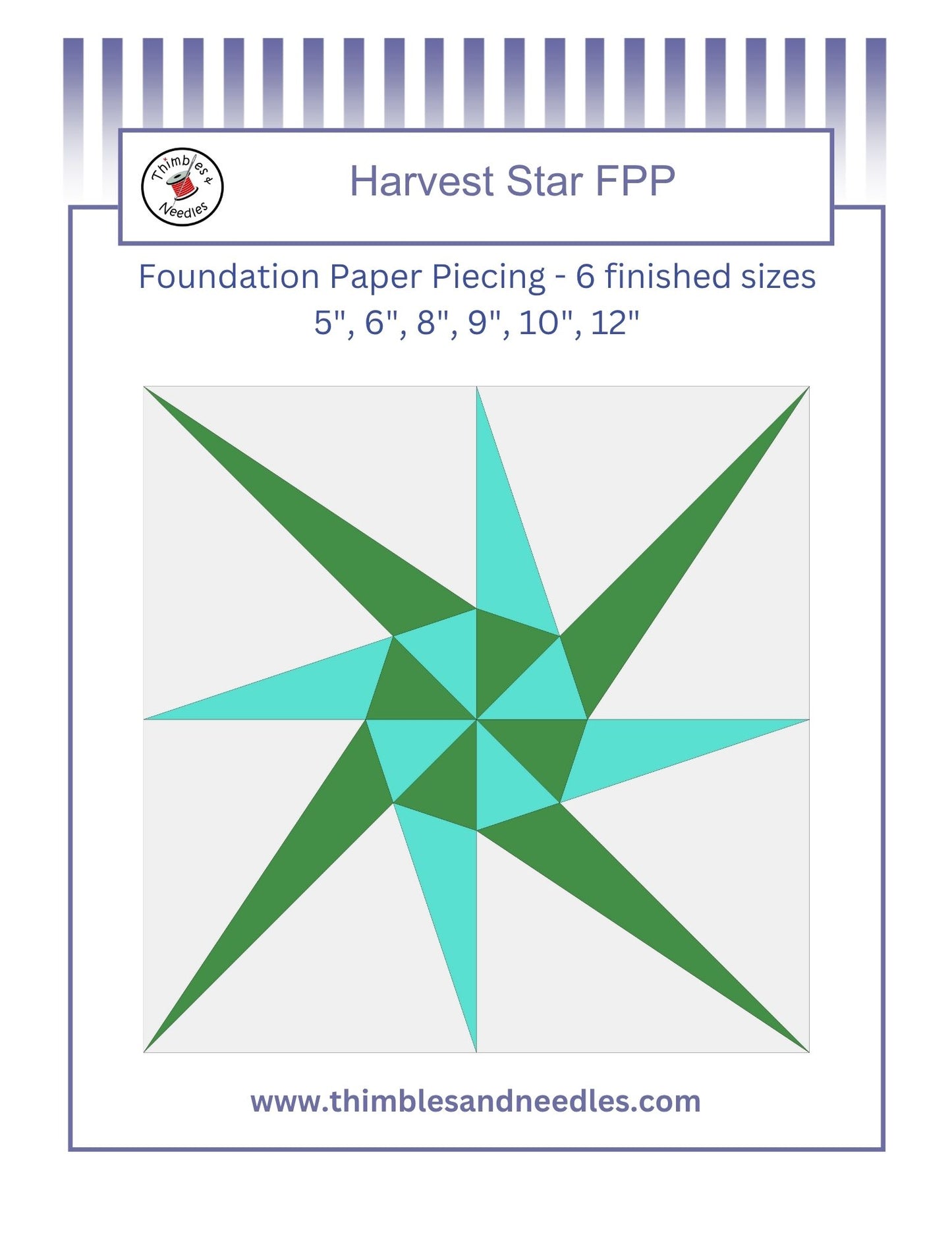 Harvest Star Foundation Paper Piecing (FPP) Pattern