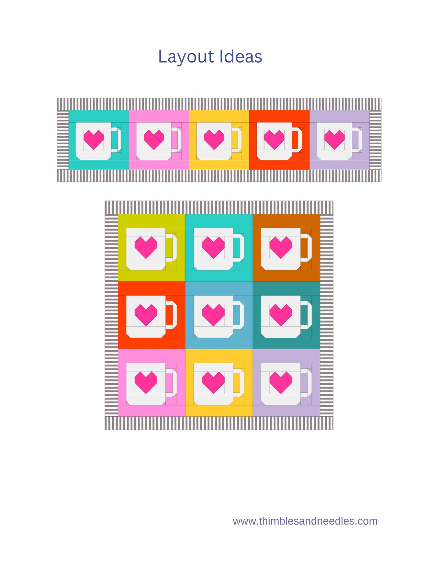 Heart Mug Foundation Paper Piecing (FPP) Pattern