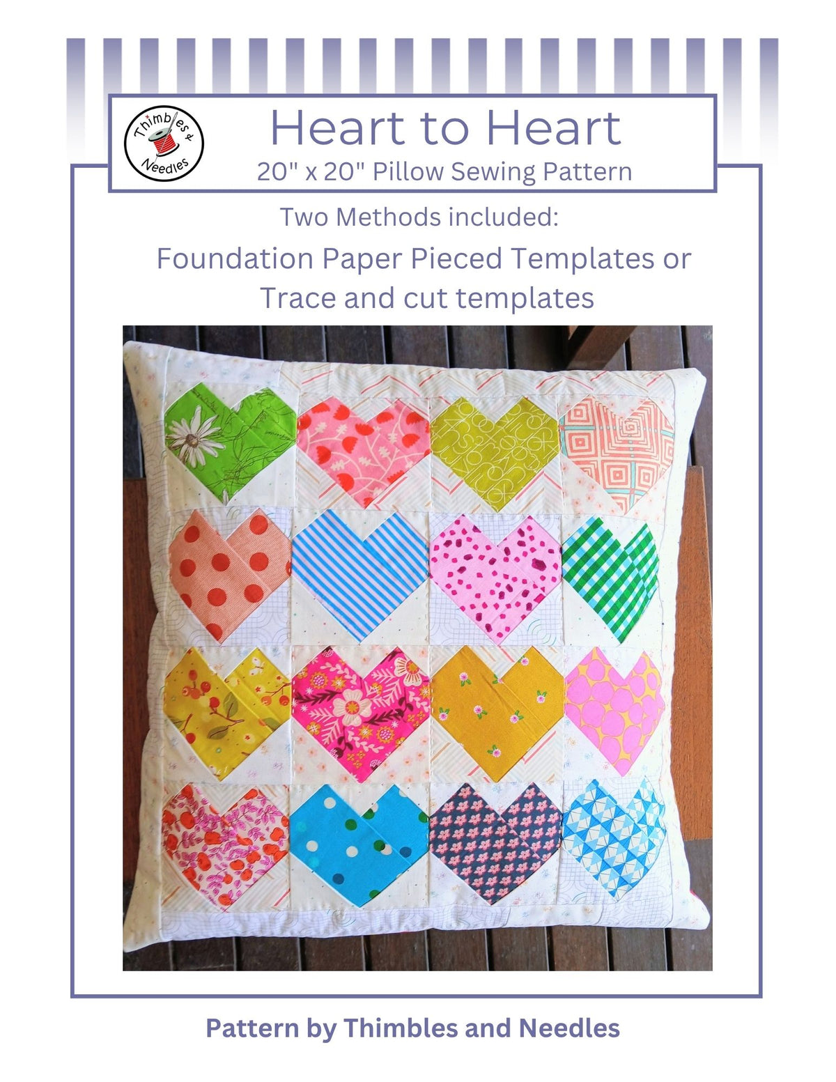 Heart to Heart Patchwork Pillow PDF