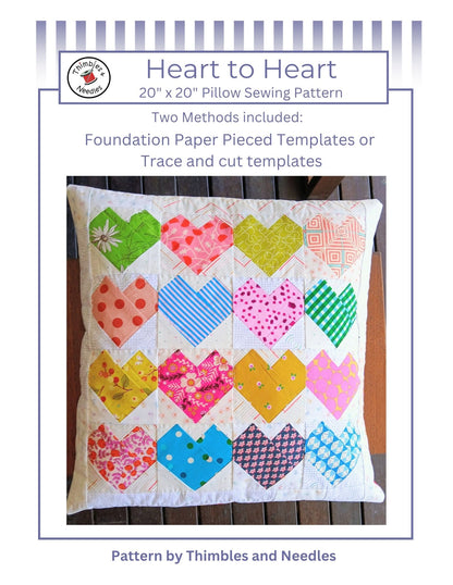 Heart to Heart Patchwork Pillow PDF