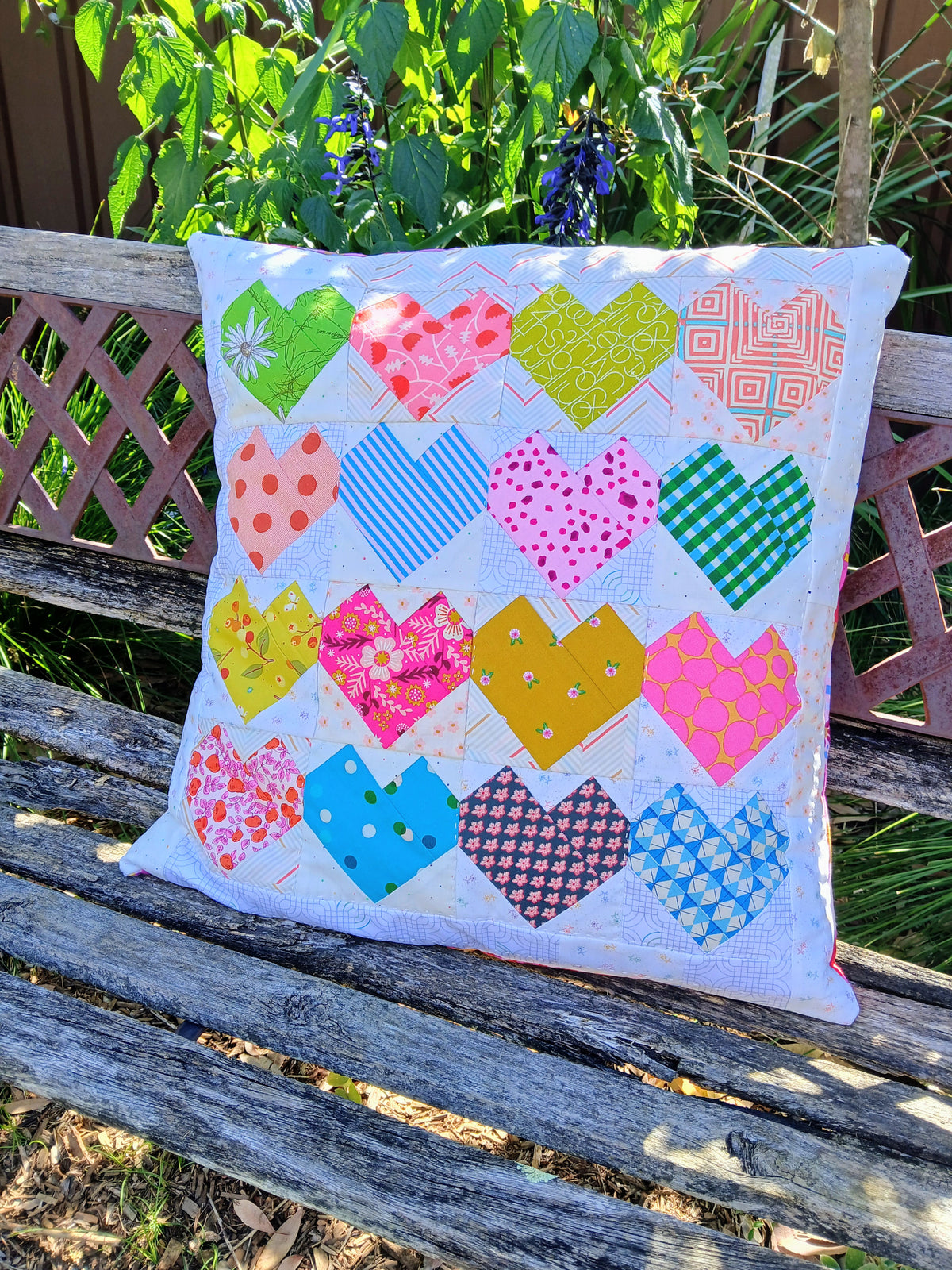 Heart to Heart Patchwork Pillow PDF