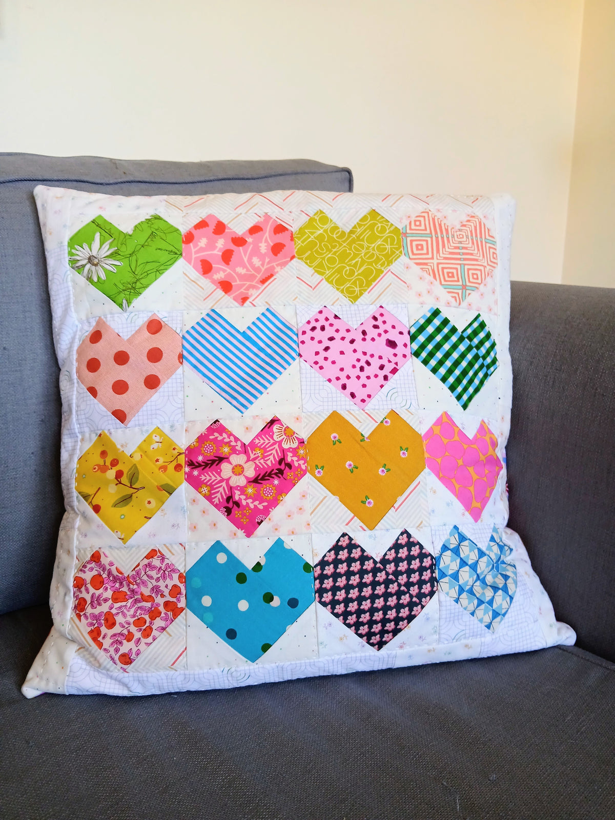 Heart to Heart Patchwork Pillow PDF