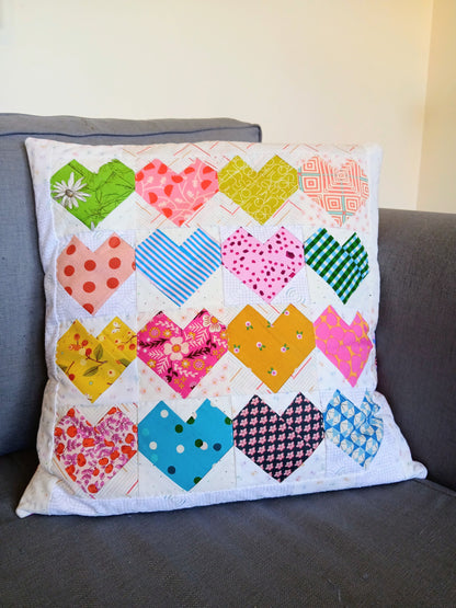 Heart to Heart Patchwork Pillow PDF