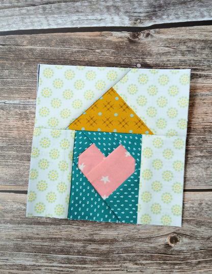 House and Heart Duo Foundation Paper Piecing (FPP) Pattern