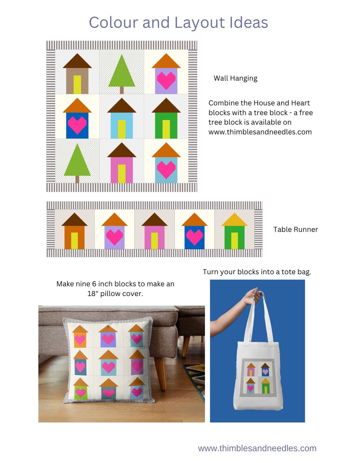 House and Heart Duo Foundation Paper Piecing (FPP) Pattern