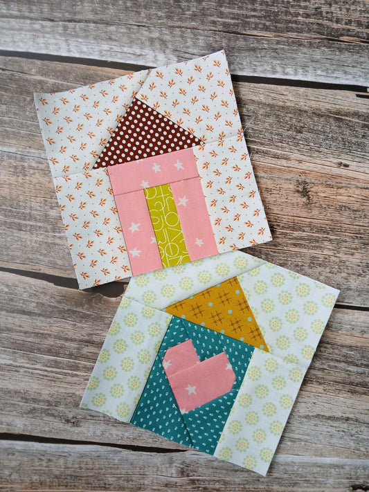 House and Heart Duo Foundation Paper Piecing (FPP) Pattern