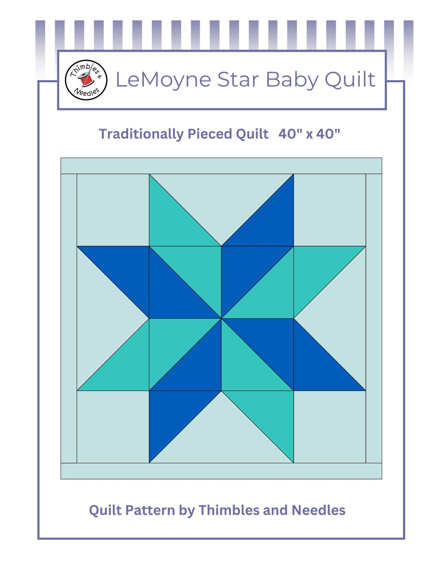 LeMoyne Star Baby Quilt Pattern PDF