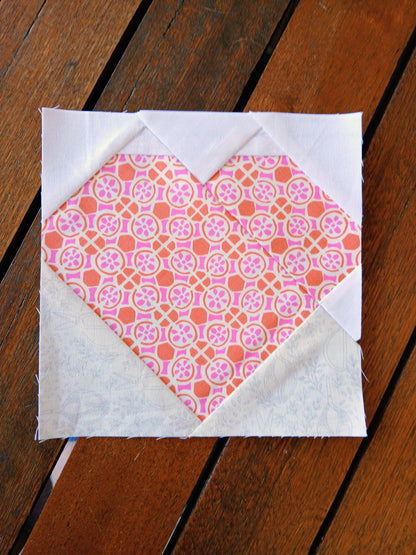 Log Cabin Heart Foundation Paper Piecing (FPP) Pattern