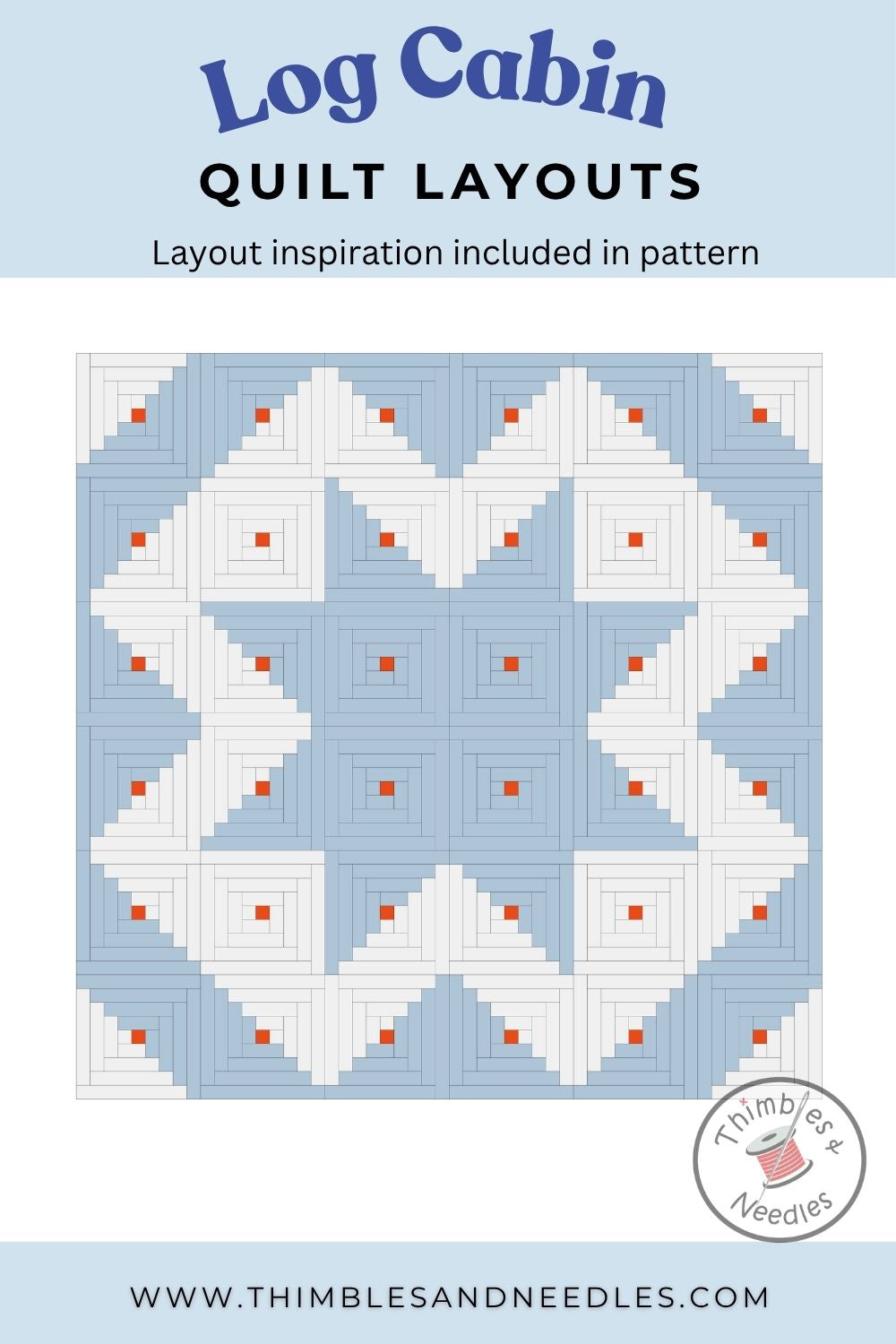 Log Cabin Foundation Paper Piecing (FPP) Pattern