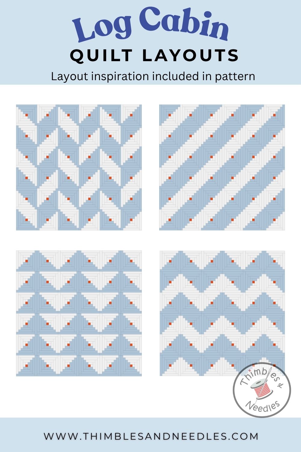 Log Cabin Foundation Paper Piecing (FPP) Pattern
