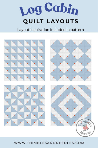 Log Cabin Foundation Paper Piecing (FPP) Pattern