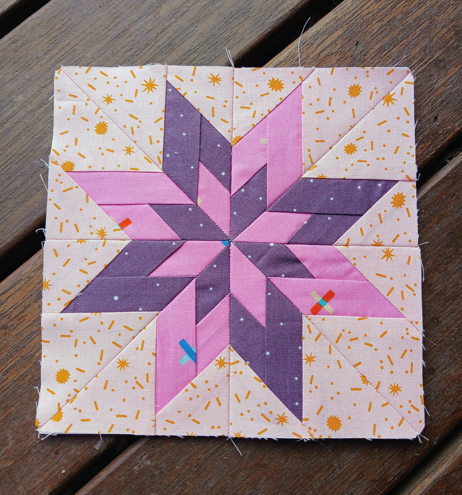 Nested Star double lemoyne star foundation paper piecing pattern by Thimbles and Needles