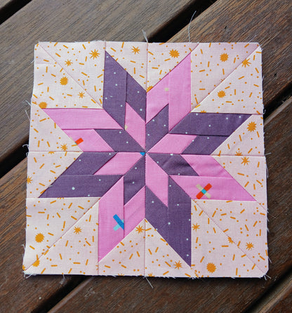 Nested Star double lemoyne star foundation paper piecing pattern by Thimbles and Needles