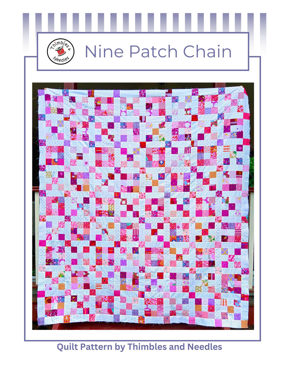 Nine Patch Chain Quilt Pattern PDF – Thimbles and Needles