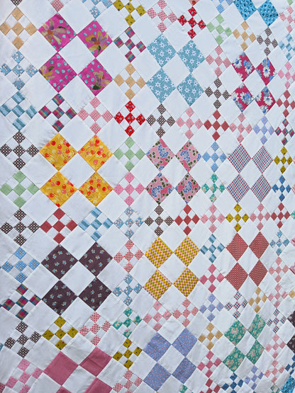 Olive and Nell vintage inspired nine patch quilt pattern by Thimbles and Needles