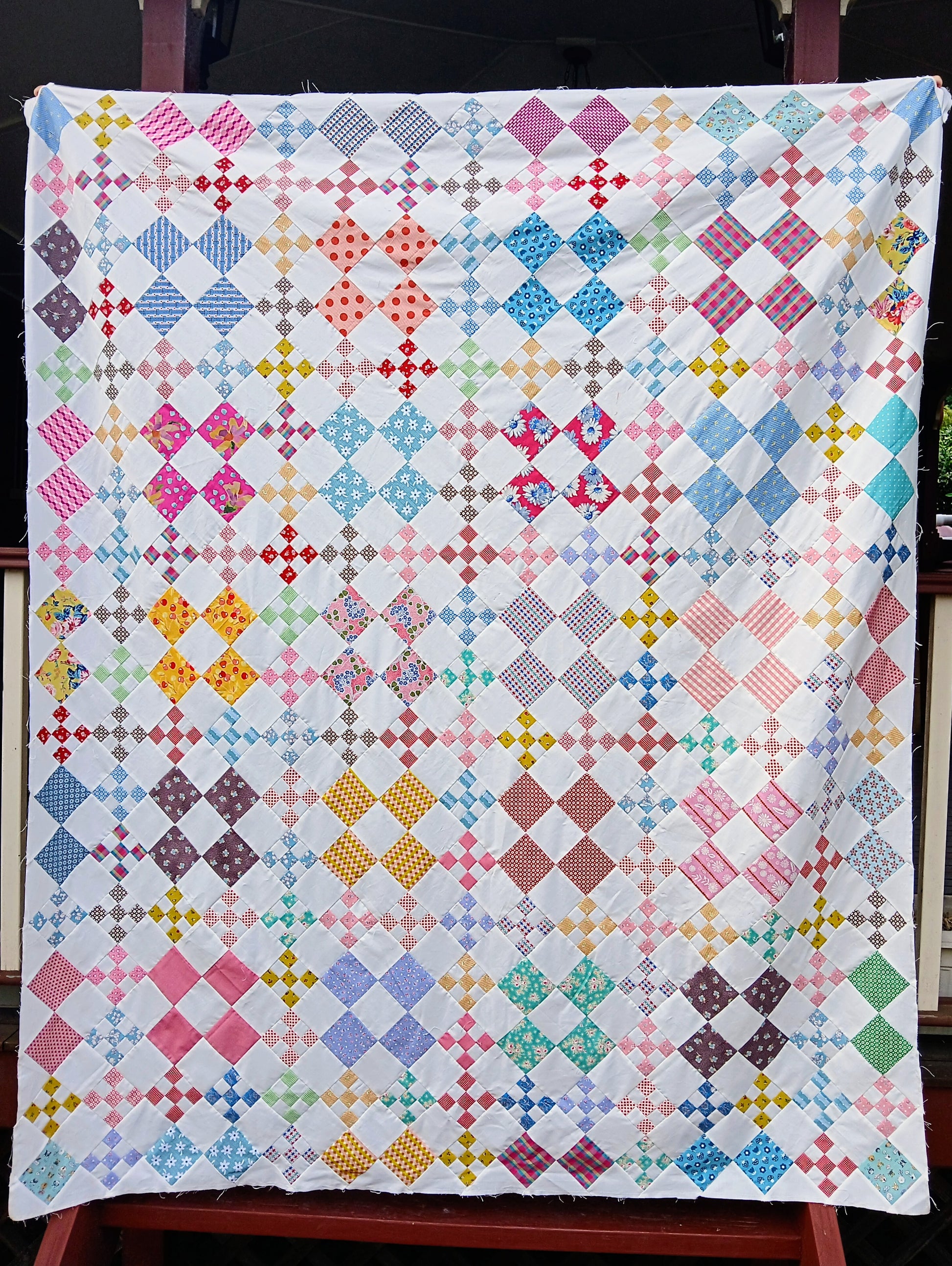 Olive and Nell vintage inspired nine patch quilt pattern by Thimbles and Needles