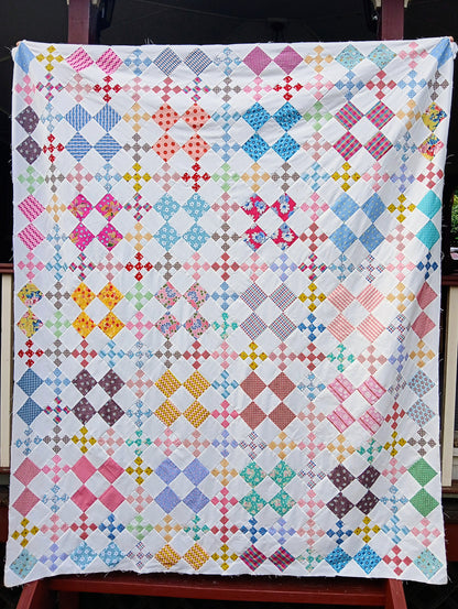 Olive and Nell vintage inspired nine patch quilt pattern by Thimbles and Needles