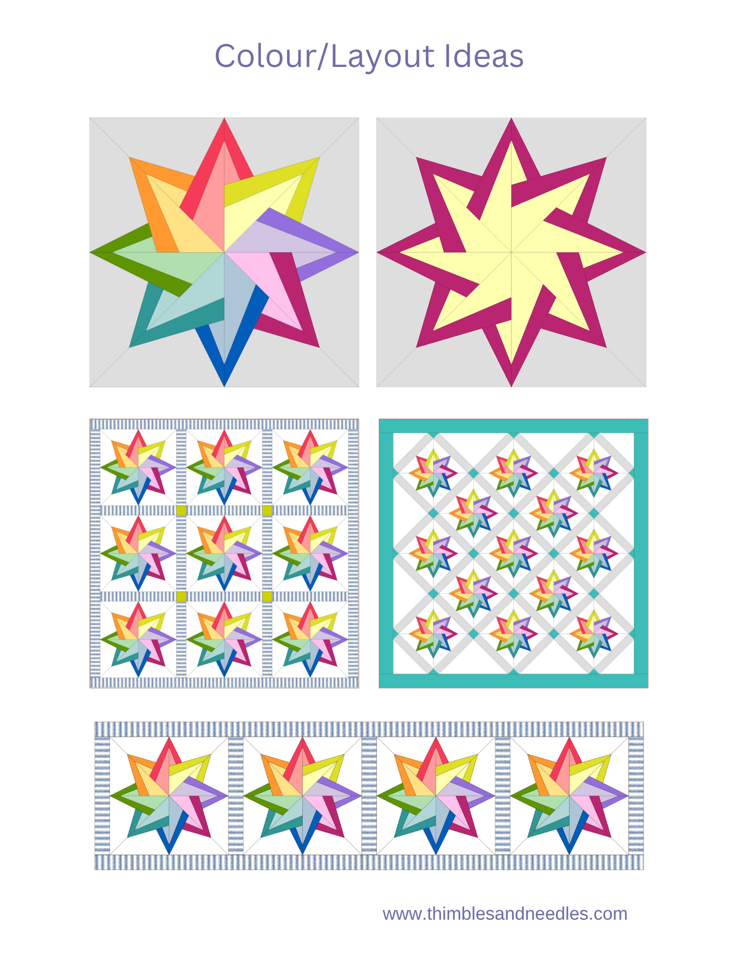 Origami Star Foundation Paper Piecing (FPP) Pattern