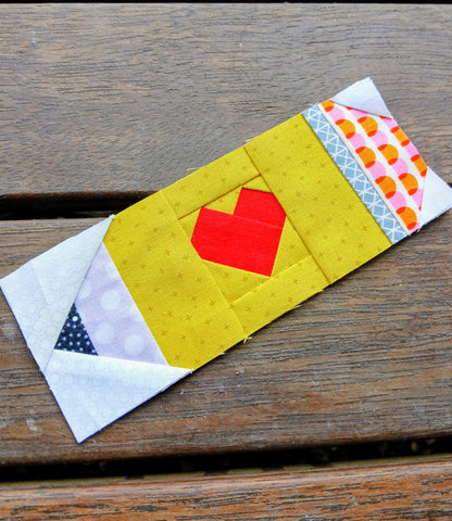 Pencil Heart Foundation Paper Piecing (FPP) Pattern