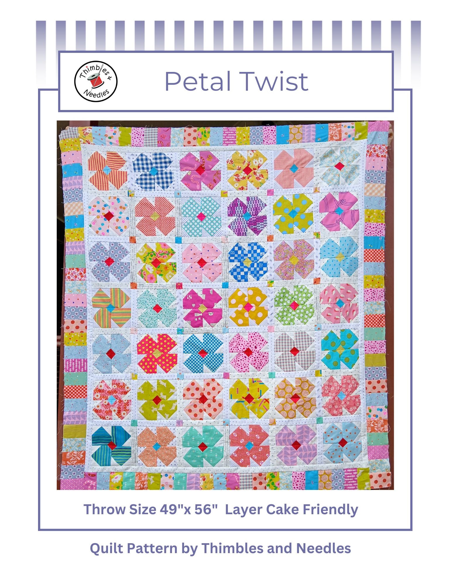 Petal Twist Quilt pattern by Thimbles and Needles