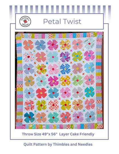Petal Twist Quilt pattern by Thimbles and Needles