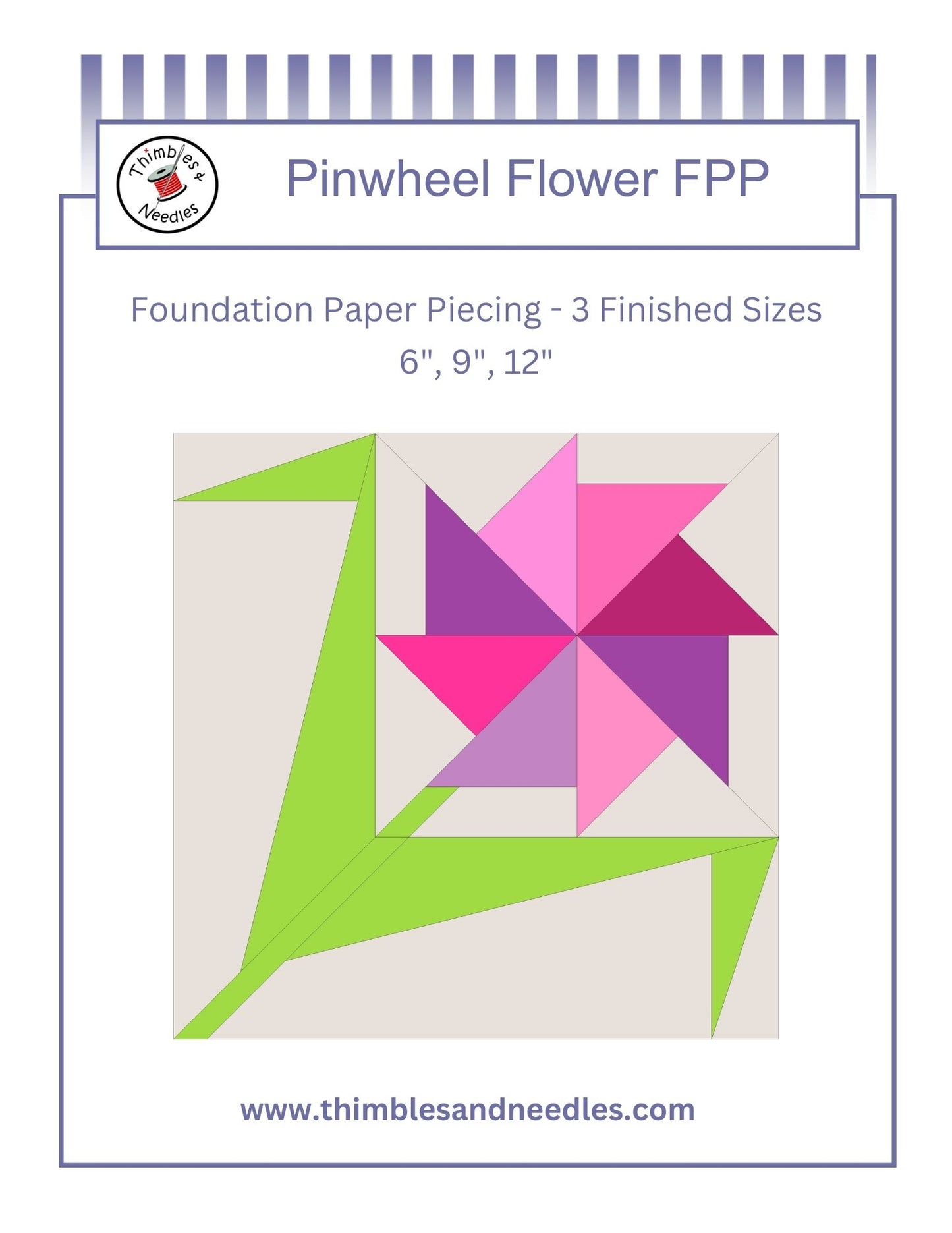 Pinwheel Flower foundation paper piecing pattern