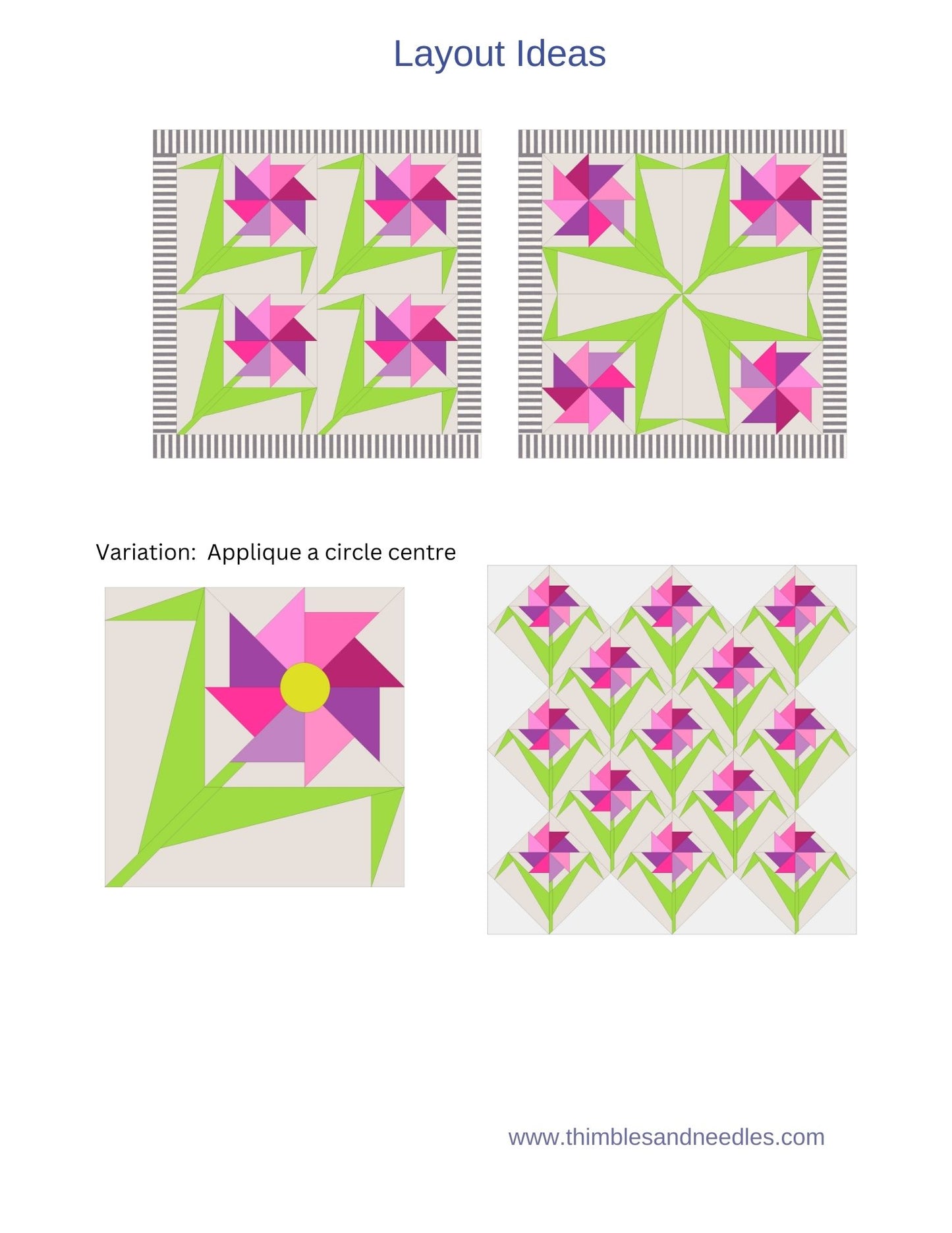 Pinwheel Flower foundation paper piecing pattern