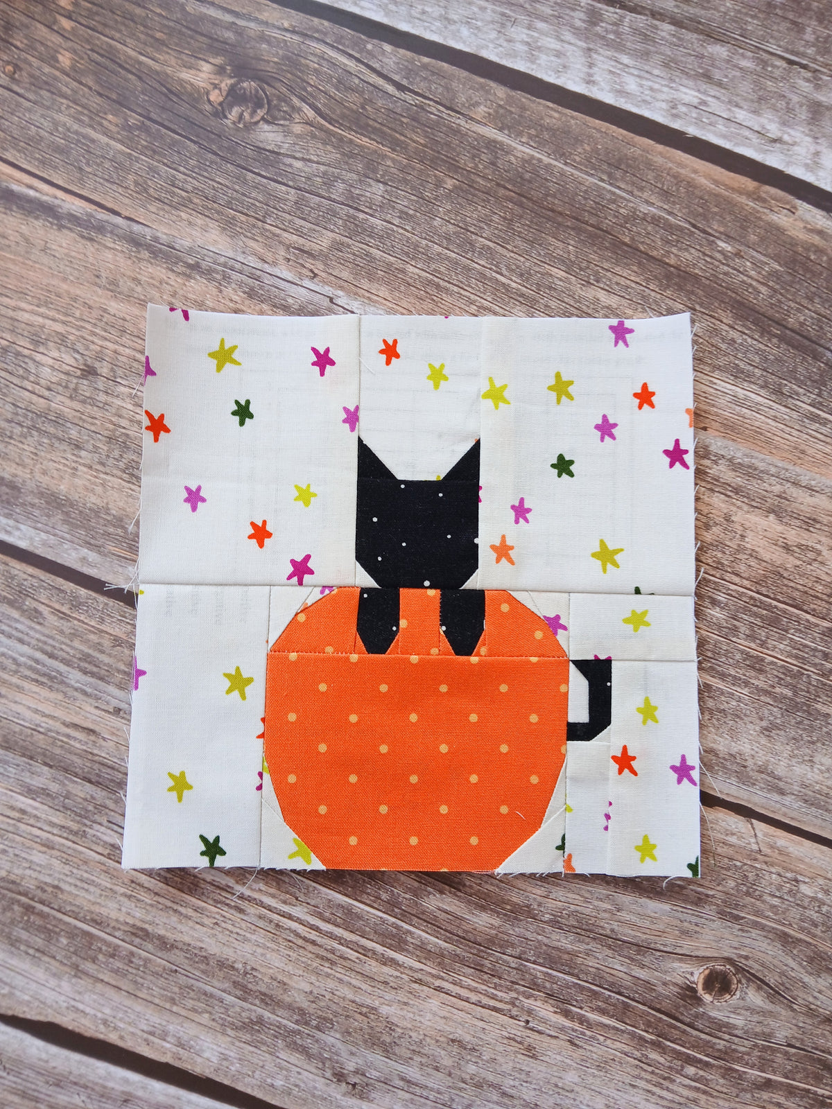 Pumpkin Cat Foundation Paper Piecing (FPP) Pattern