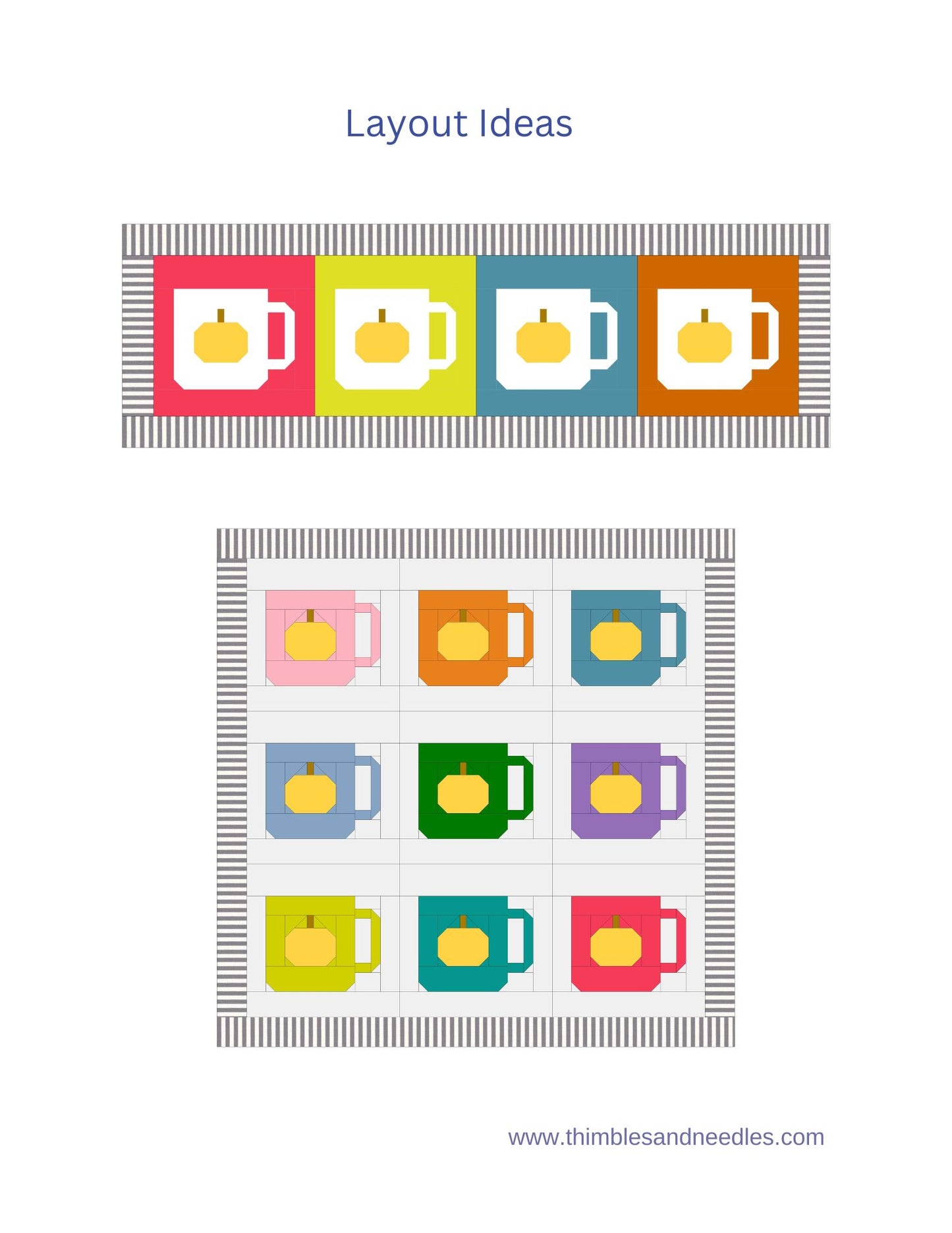 Pumpkin Mug Foundation Paper Piecing (FPP) Pattern