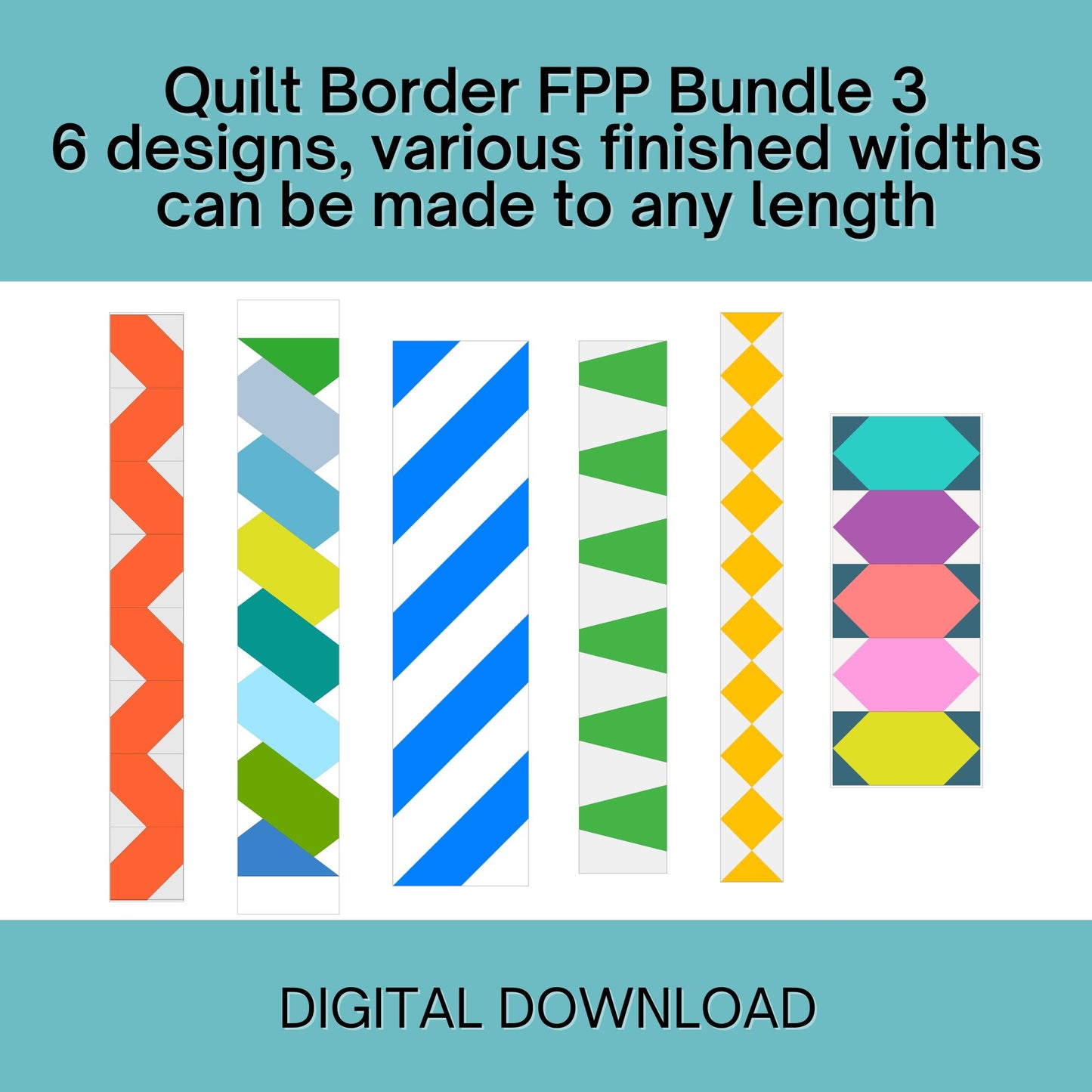 Quilt Border Foundation Paper Piecing (FPP) Pattern Bundle 3
