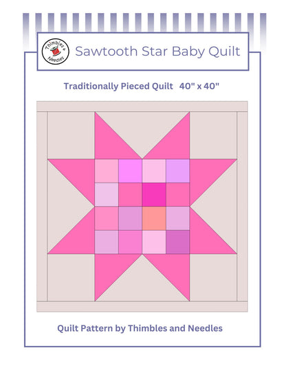 Sawtooth Star Baby Quilt Pattern PDF