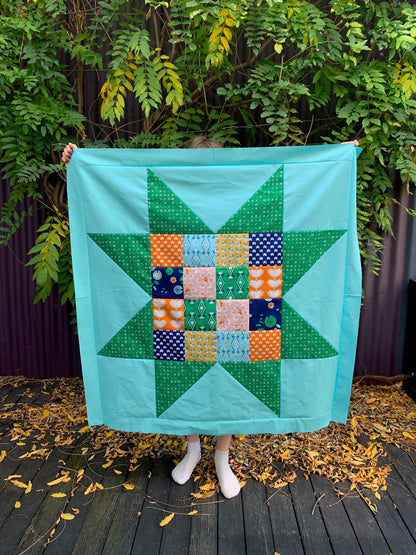 Sawtooth Star Baby Quilt Pattern PDF