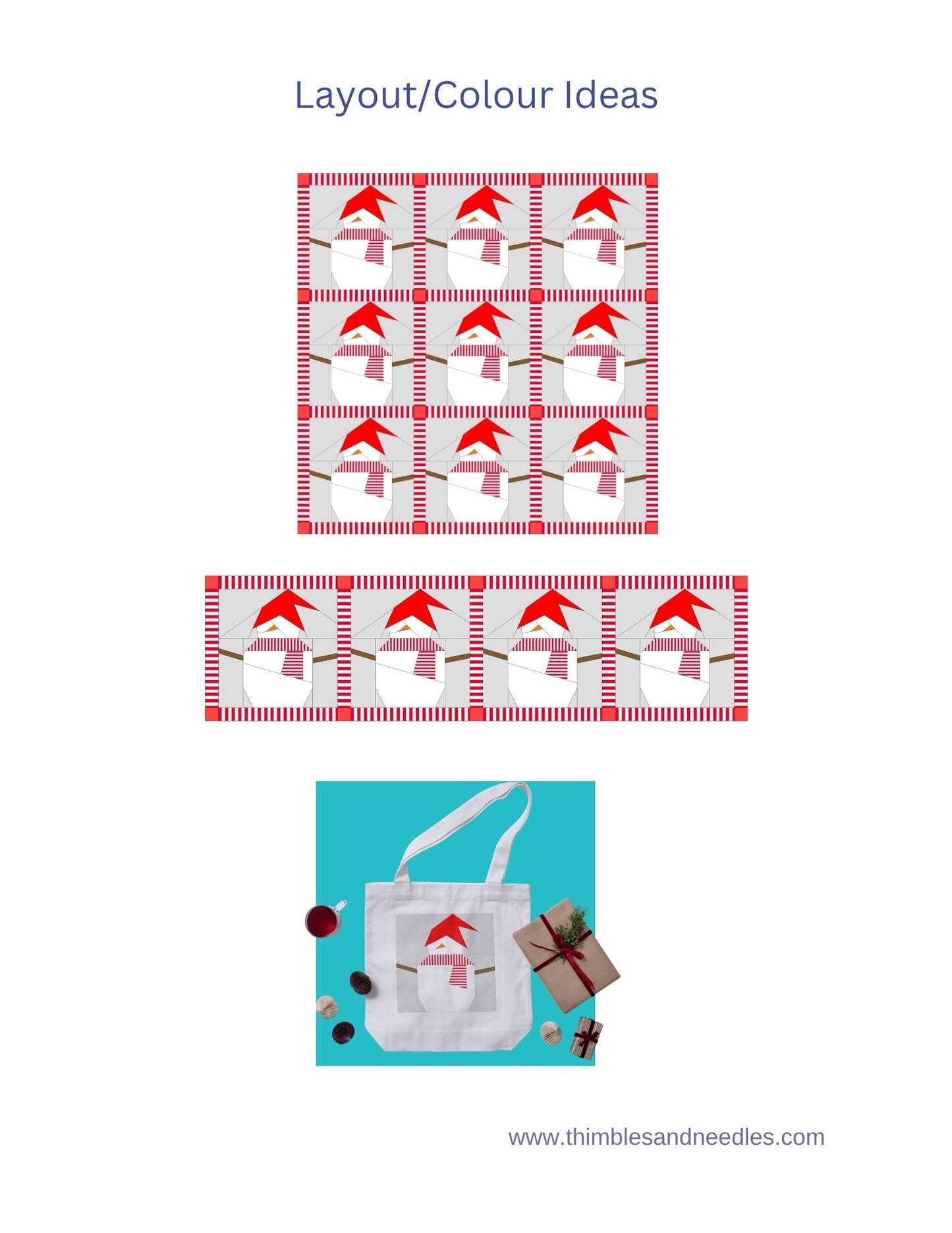 Snowman Foundation Paper Piecing (FPP) Pattern