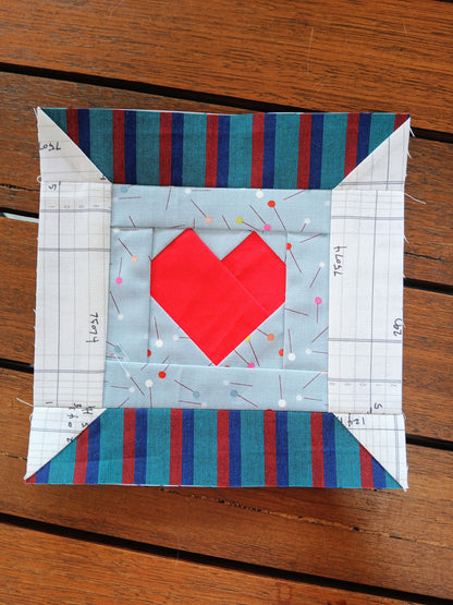 Spool Heart Foundation Paper Piecing (FPP) Pattern