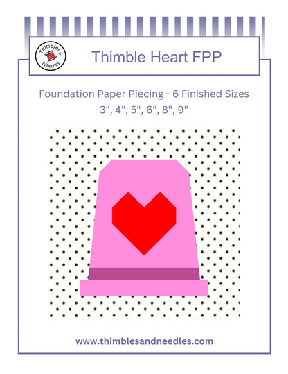Thimble Heart Foundation Paper Piecing (FPP) Pattern