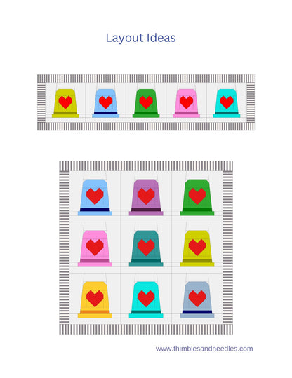 Thimble Heart Foundation Paper Piecing (FPP) Pattern