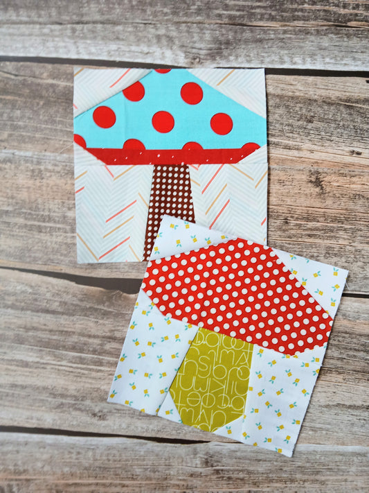 Toadstool Mushroom Duo Foundation Paper Piecing (FPP) Pattern