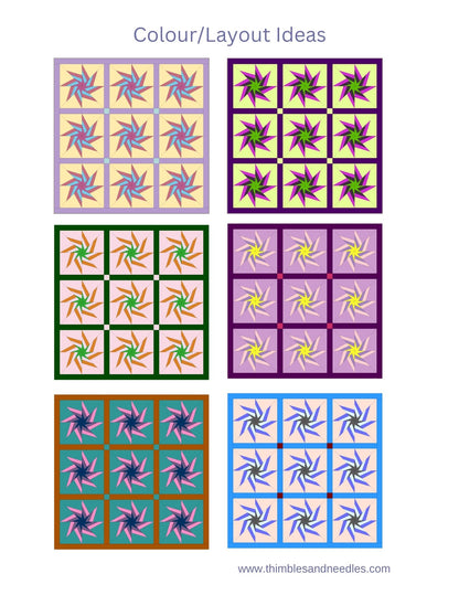 Triple Star Twist Foundation Paper pieced pattern