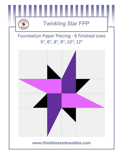 Twinkling Star Foundation Paper Piecing (FPP) Pattern
