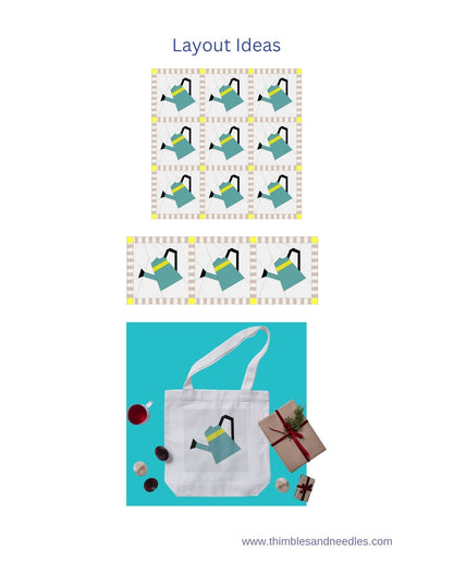 Watering Can Foundation Paper Piecing (FPP) Pattern