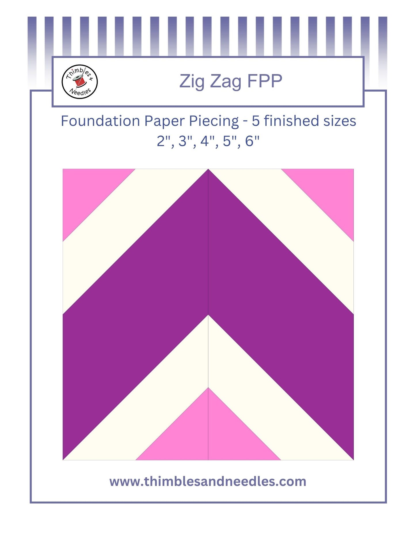 Zigzag quilt border foundation paper piecing pattern