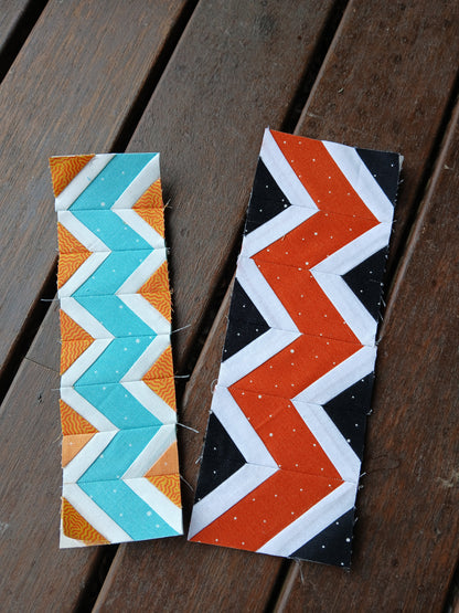 Zigzag quilt border foundation paper piecing pattern