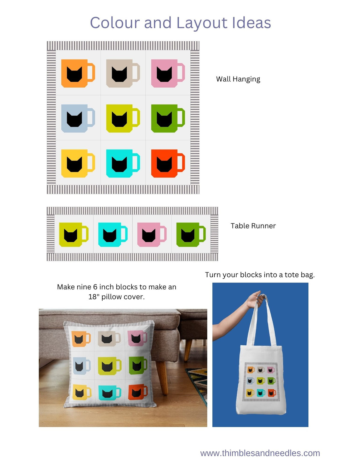 Cat Mug Foundation Paper Piecing (FPP) Pattern