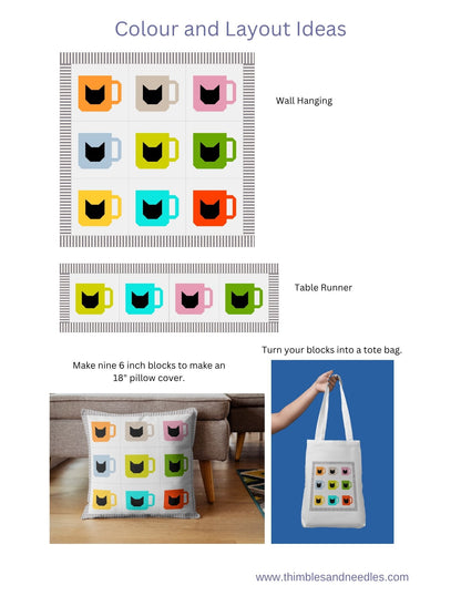 Cat Mug Foundation Paper Piecing (FPP) Pattern